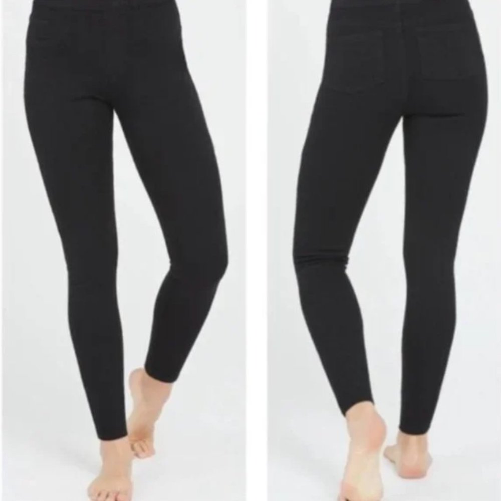 Spanx High Rise black skinny jeggings size XL